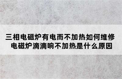 三相电磁炉有电而不加热如何维修 电磁炉滴滴响不加热是什么原因